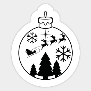 Christmas Ball - Santa on his sled Sticker